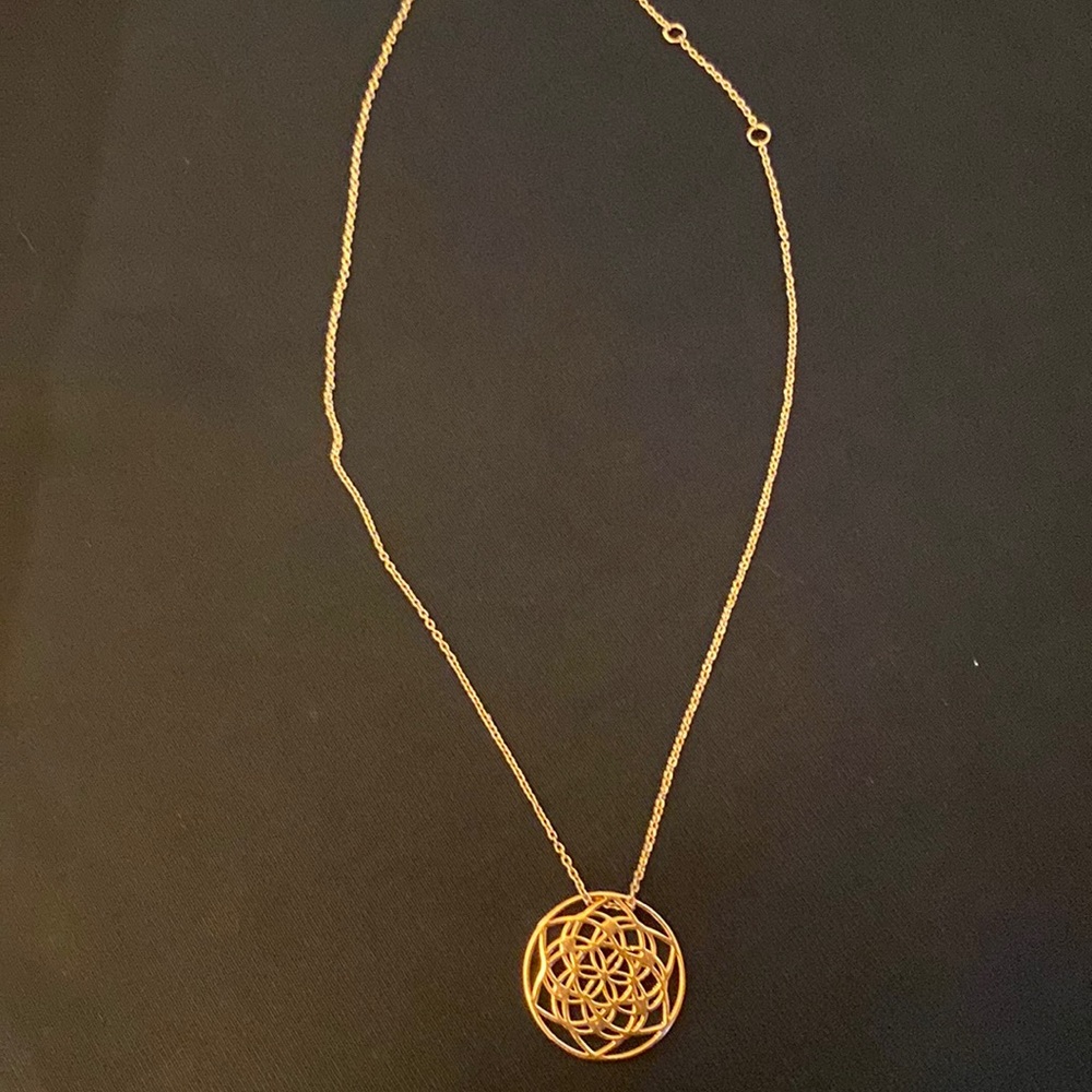 Medium sized rose gold mandala necklaces with 3 different lengths!